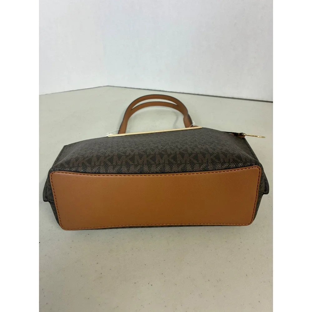 Michael Kors Evelyn Small EW TZ Tote Brown Acorn Logo Bag 30F5GQ9T5B NEW - Picture 8 of 8